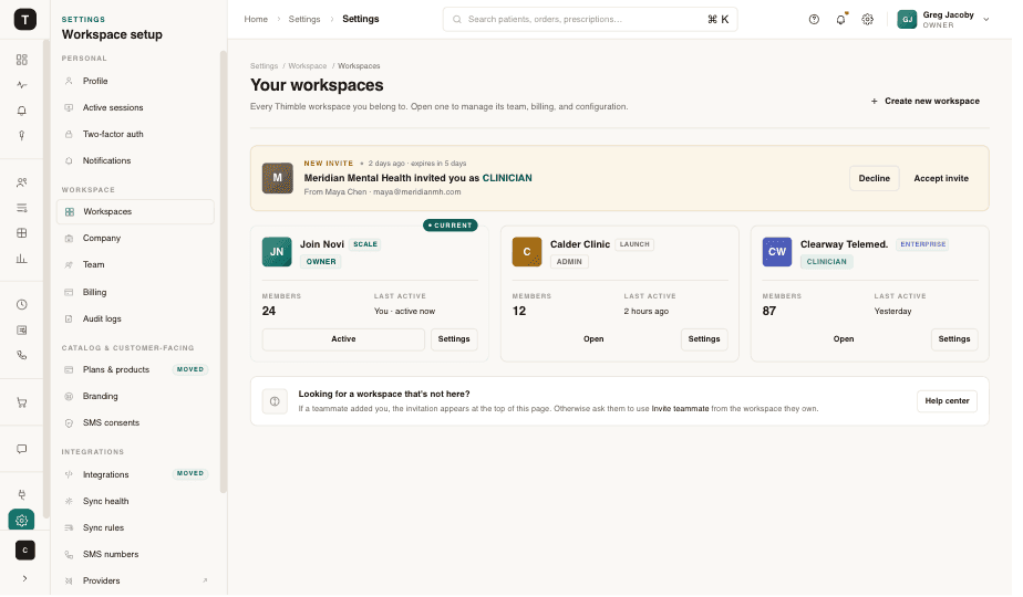 Multi-Tenant Admin - workspace settings and branding